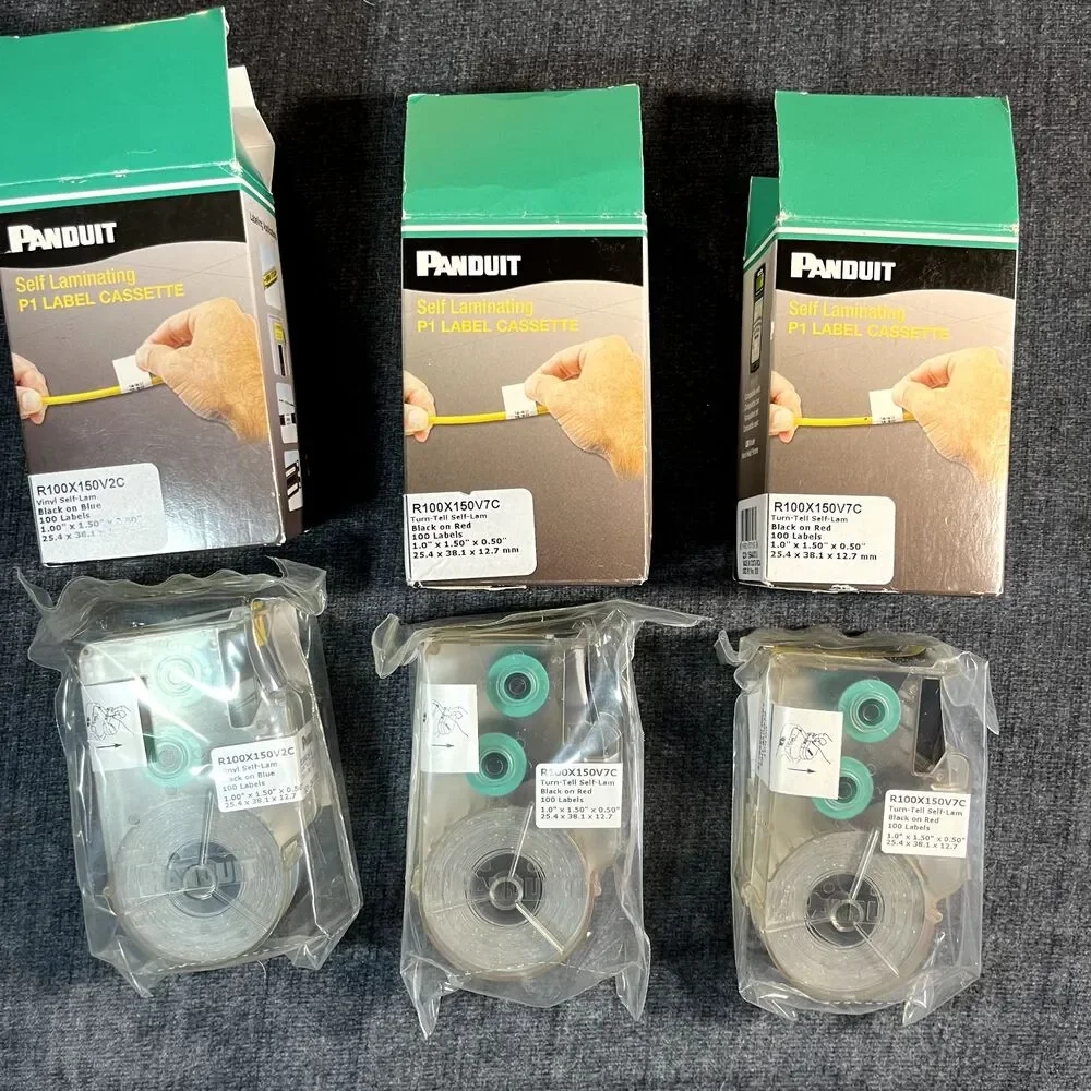 Panduit P1 Label Cassette Lot of 6 Self Laminating Continuous Tape Marker Plat
